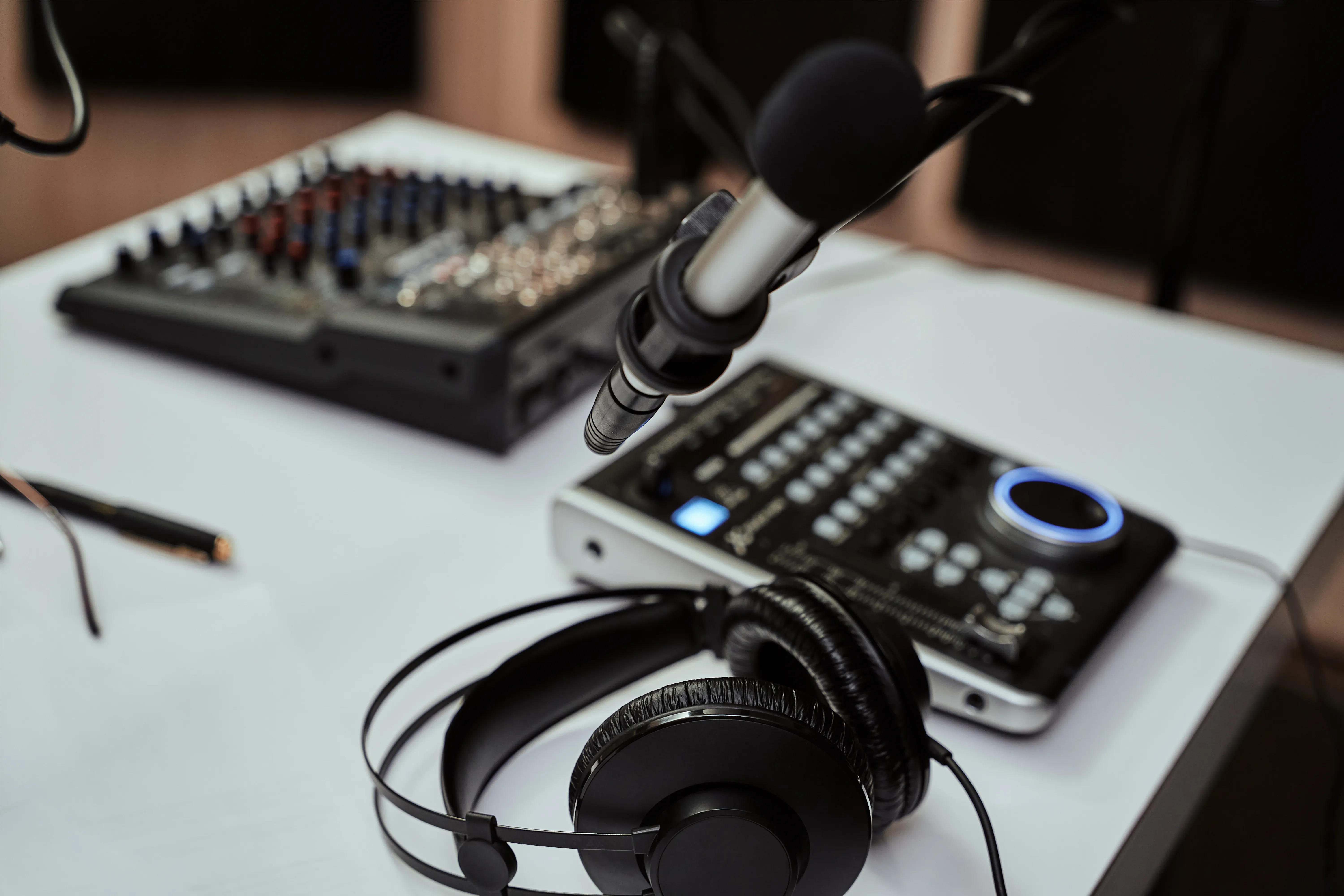 audio recording equipment in a studio